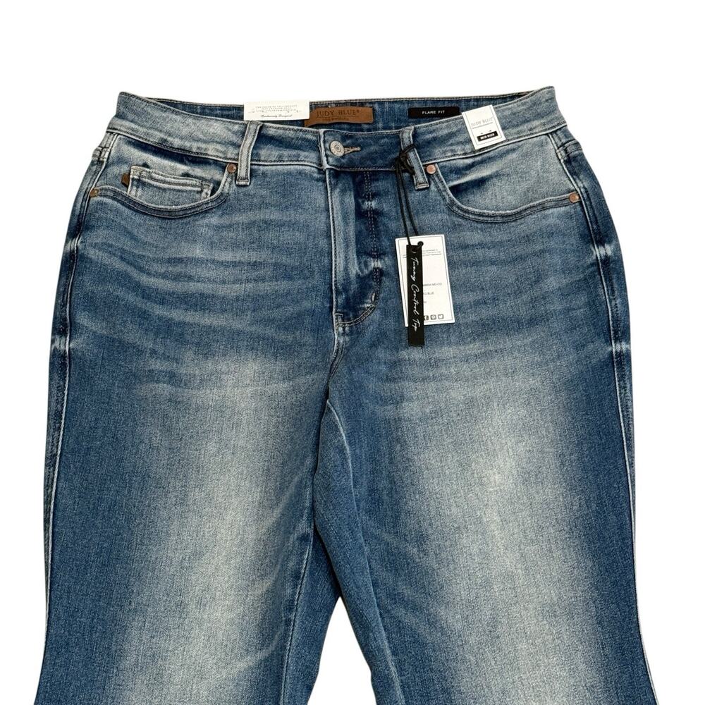 Judy Blue Medium Wash Flare Jeans - Picture 2 of 12